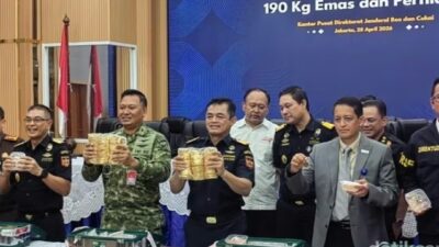 Bea Cukai Gagalkan Ekspor Ilegal 190 Kg Emas Senilai Rp 502 Miliar