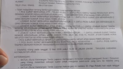 PENGUMUMAN KEHILANGAN DOKUMEN PENTING