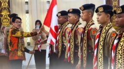 Bupati Hamartoni Lepas Kontingen Kwarcab Lampung Utara ke Jambore Nasional XII