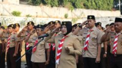 Kapolres Lampung Utara AKBP Raswidiati Anggraini, memimpin ziarah makam pahlawan dalam rangka memperingati Hari Pramuka ke-65