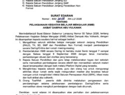 Imbas Debu Vulkanik, Bupati Lampung Utara Terbitkan SE: Sekolah Daring 7-8 September 2026